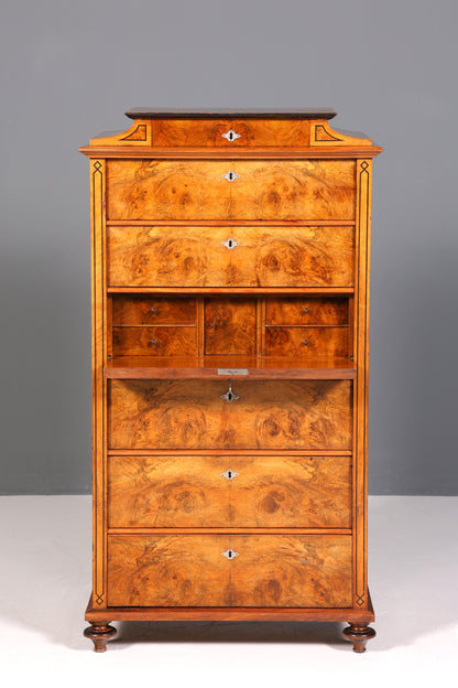 Traumhafter Louis Philippe Sekretär um 1880 Gründerzeit Chiffoniere Vertiko Schrank Semainier