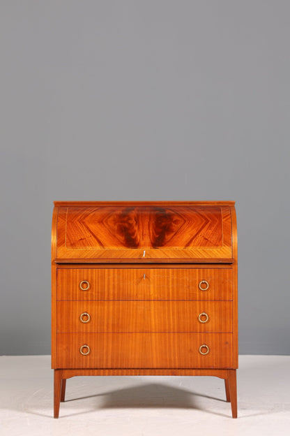 Stilvoller Mid Century Rollladen Sekretär echt Holz Büro Schrank Vintage Schreibkommode