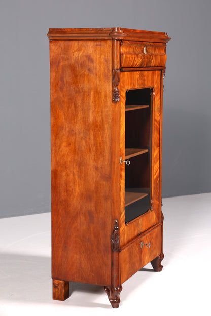 Traumhafte Louis Philippe Vitrine Antik Biedermeier Schrank echt Holz Geschirrschrank um 1880