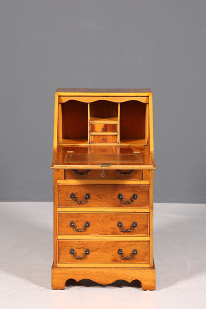 Schlichter Englischer Sekretär Englisch Schreibtisch Desk Bürotisch echt Lederauflage 60s Office Table