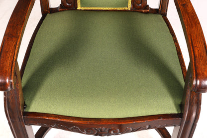 Wunderschöner Neorenaissance Sessel Gründerzeit Armlehnsessel Jugendstil Herrenzimmer Eiche Sekretär Stuhl Antik um 1910