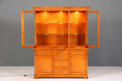 Wunderschöner Original Selva Vitrine Antik Stil massiv Holz Buffet Villa Borghese Schrank Bibliothek
