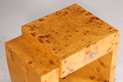 Fantastic Art Deco style side table design chest of drawers bedside table birch stand on the left