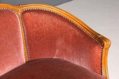 Wunderschönes Chippendale Sofa Barock Stil Couch Samt Stoff 2 Sitzer Canapé