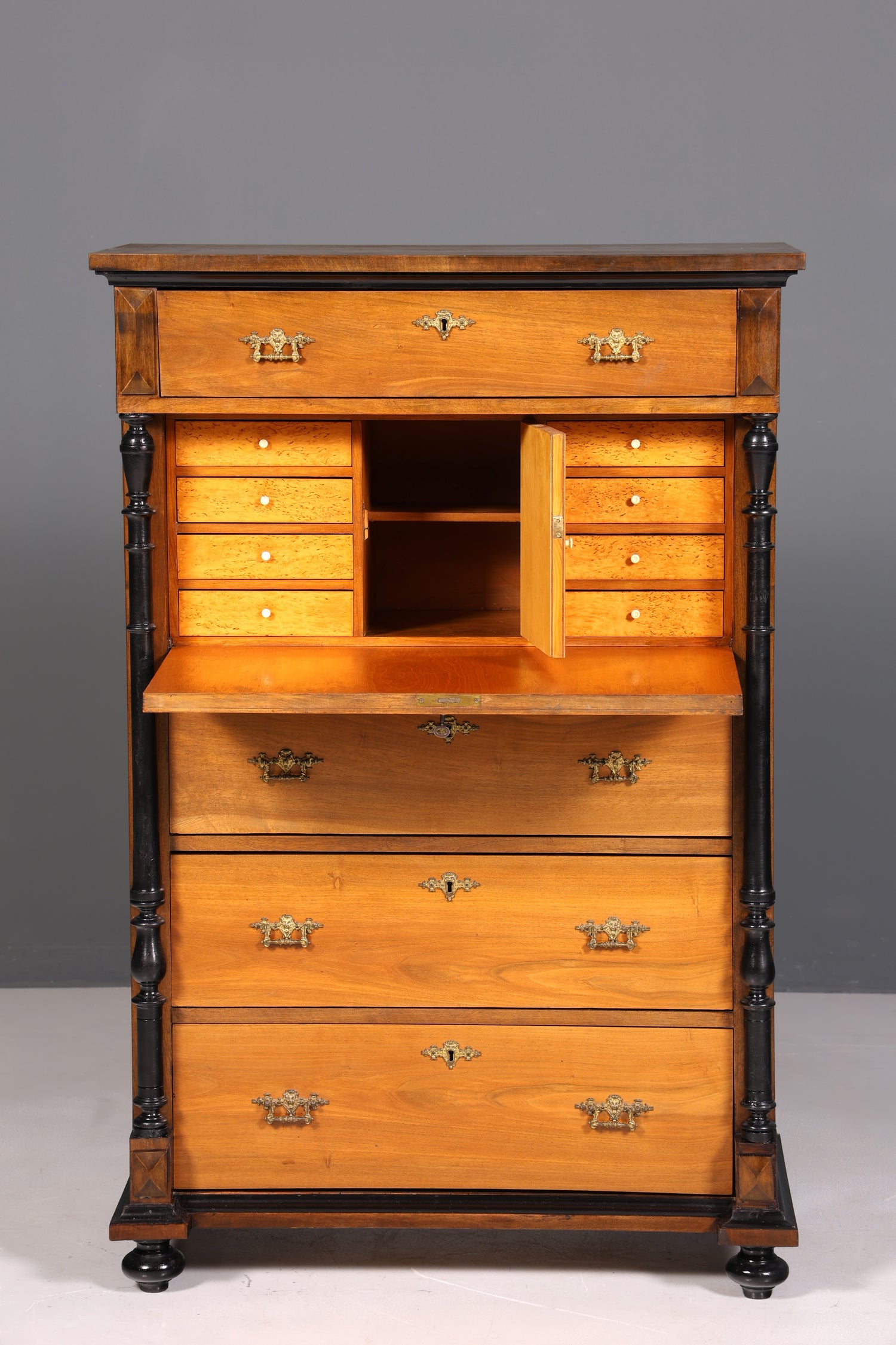 Traumhafter Gründerzeit Sekretär Vertiko Highboard Louis Philippe Kommode um 1880