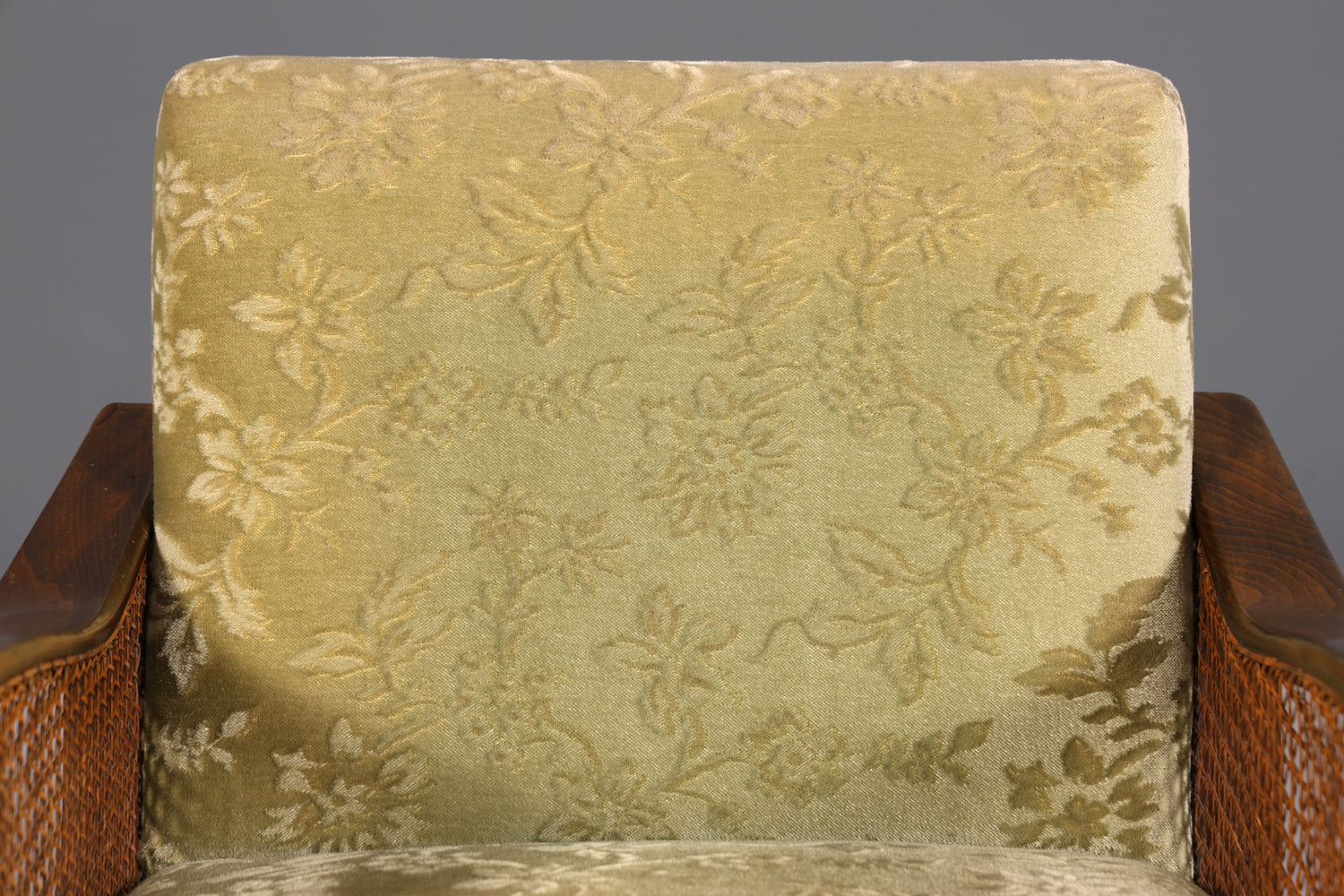 Wunderschöner Chippendale Sessel Antik Stil Wiener Geflecht Relax Sessel Vintage Samt Stoff 1 von 2