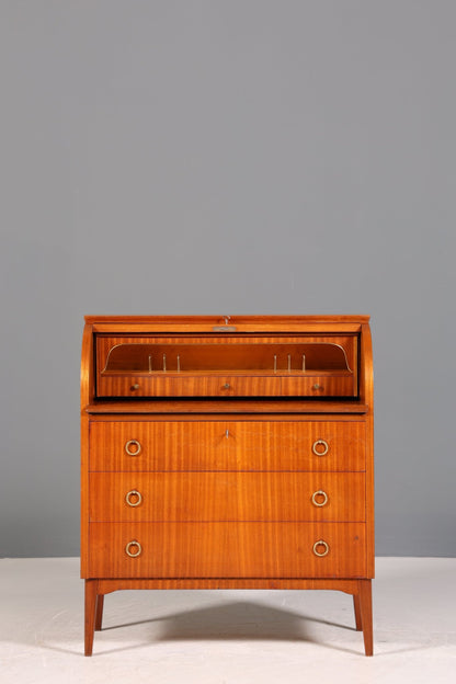 Stilvoller Mid Century Rollladen Sekretär echt Holz Büro Schrank Vintage Schreibkommode