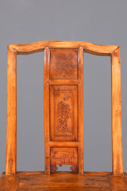 Wunderschöner Chinesischer Stuhl China Ming Stil Qing Dynastie Holzstuhl Antik Asiatischer Sekretär Stuhl