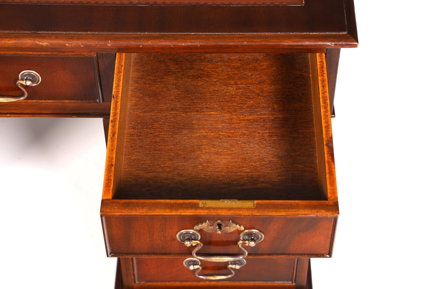 Wunderschöner Englischer Schreibtisch echt Lederauflage Bürotisch Antik Stil Office Desk