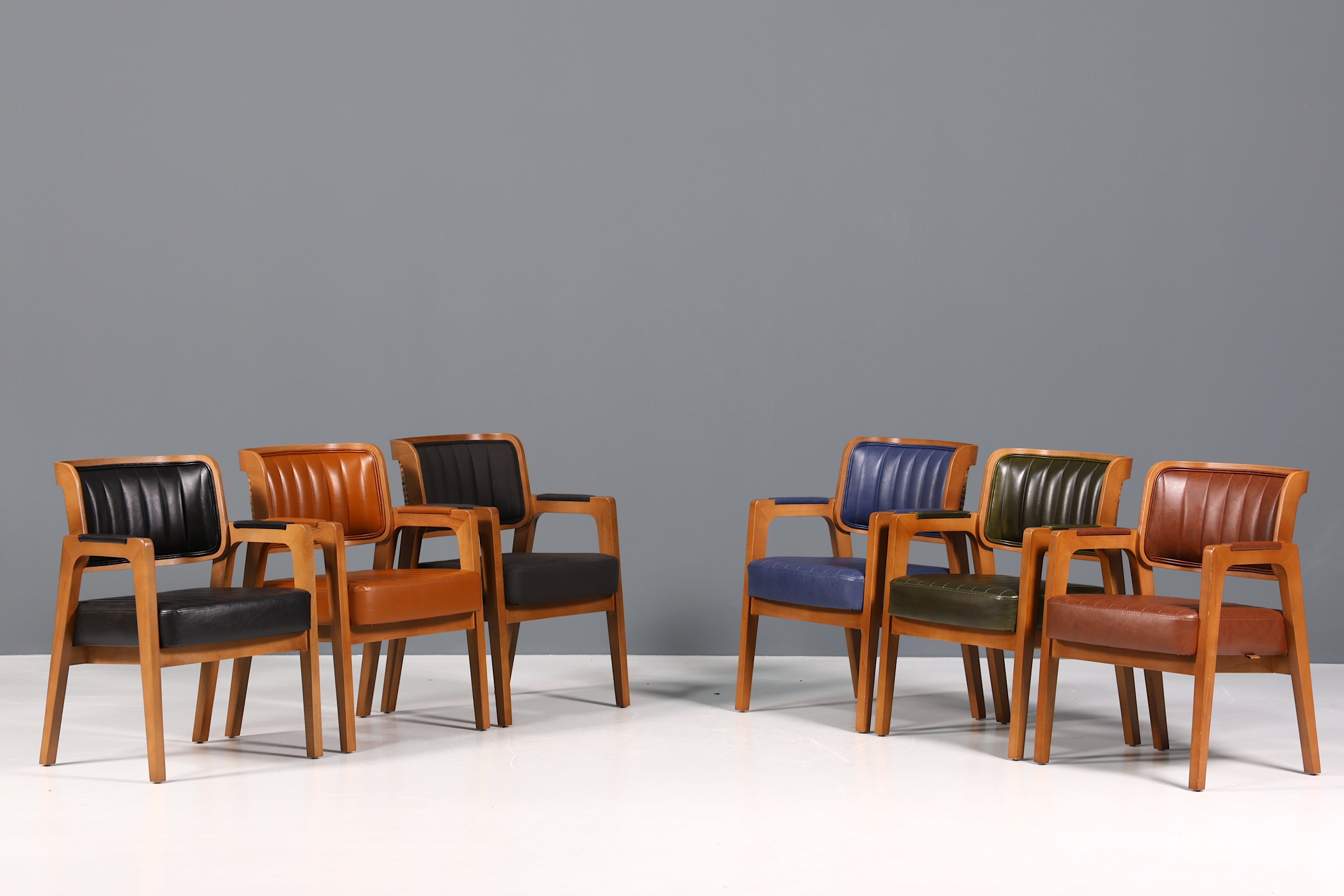 Noble armchair "Lima" dining room chair with wickerwork in green kitchen chair armchair