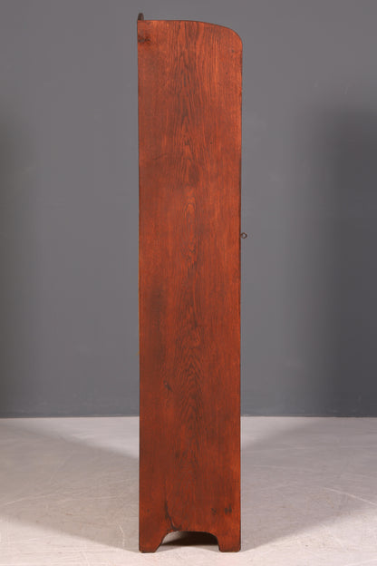 G045 Finish Traumhafte Jugendstil Vitrine Antike Holz Bücherschrank Eiche Antik Schrank Geschirrschrank