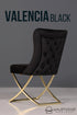 Edler Chesterfield Esszimmerstuhl "Valencia" in Schwarz Gold