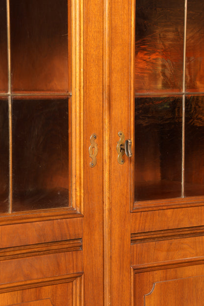 Traumhafte Jugendstil Vitrine Antike Holz Bücherschrank Eiche Antik Schrank Geschirrschrank