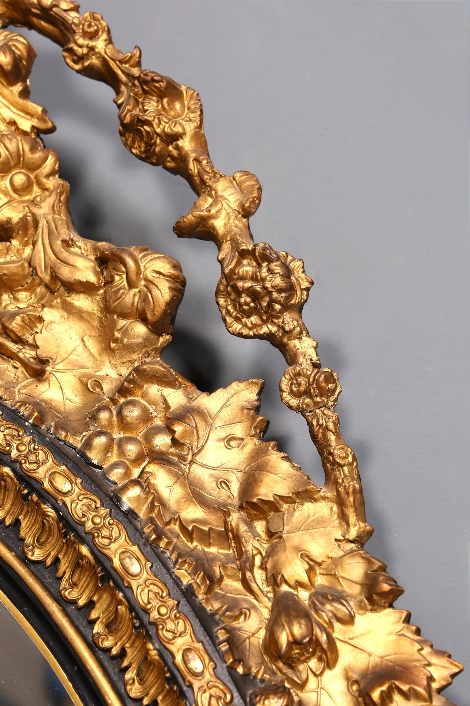 Wunderschöner Original Barock Wandspiegel Antik Stil Spiegel Flurspiegel Ornamenten dekorativer Spiegel um 1860