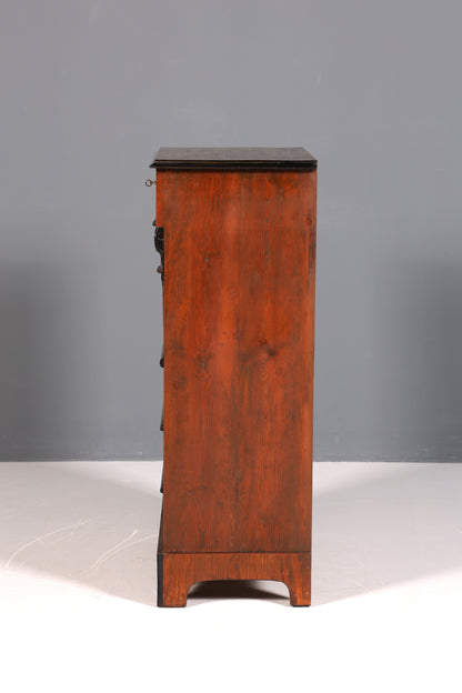 F841 Finish Wunderschöner Gründerzeit Sekretär Kommode Jugendstil Schubladenkommode Antik Vertiko