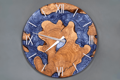 Stilvolle Handgefertigte Epoxidharz Wanduhr Olivenbaum Uhr Epoxy Analog Uhr