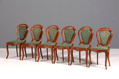 6x Traumhafte Louis Philippe Stühle um 1880 Biedermeier Stuhl Set Antik Esszimmer Stühle Küchenstuhlset