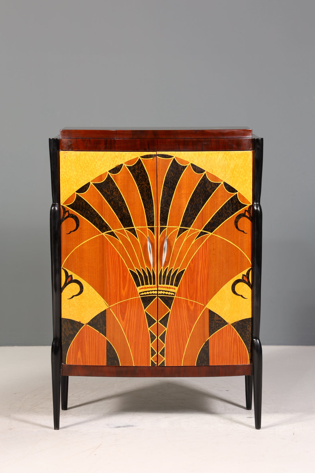 Wunderschönes Art Deco Stil Highboard Schrank Kommode Vertiko Sun Cabinet