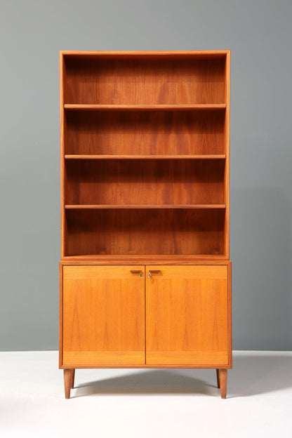 Stilvolles Mid Century Bücherregal Danish Design Teak Holz Schrank Retro Kommode &quot;Made in Denmark&quot; Regal