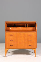 Wunderschöner Mid Century Rollladen Sekretär echt Holz Büro Schrank Vintage Schreibkommode