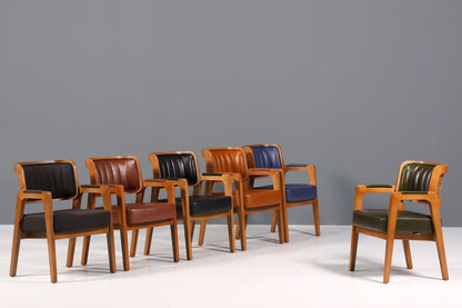 Noble armchair "Lima" dining room chair with wickerwork in green kitchen chair armchair