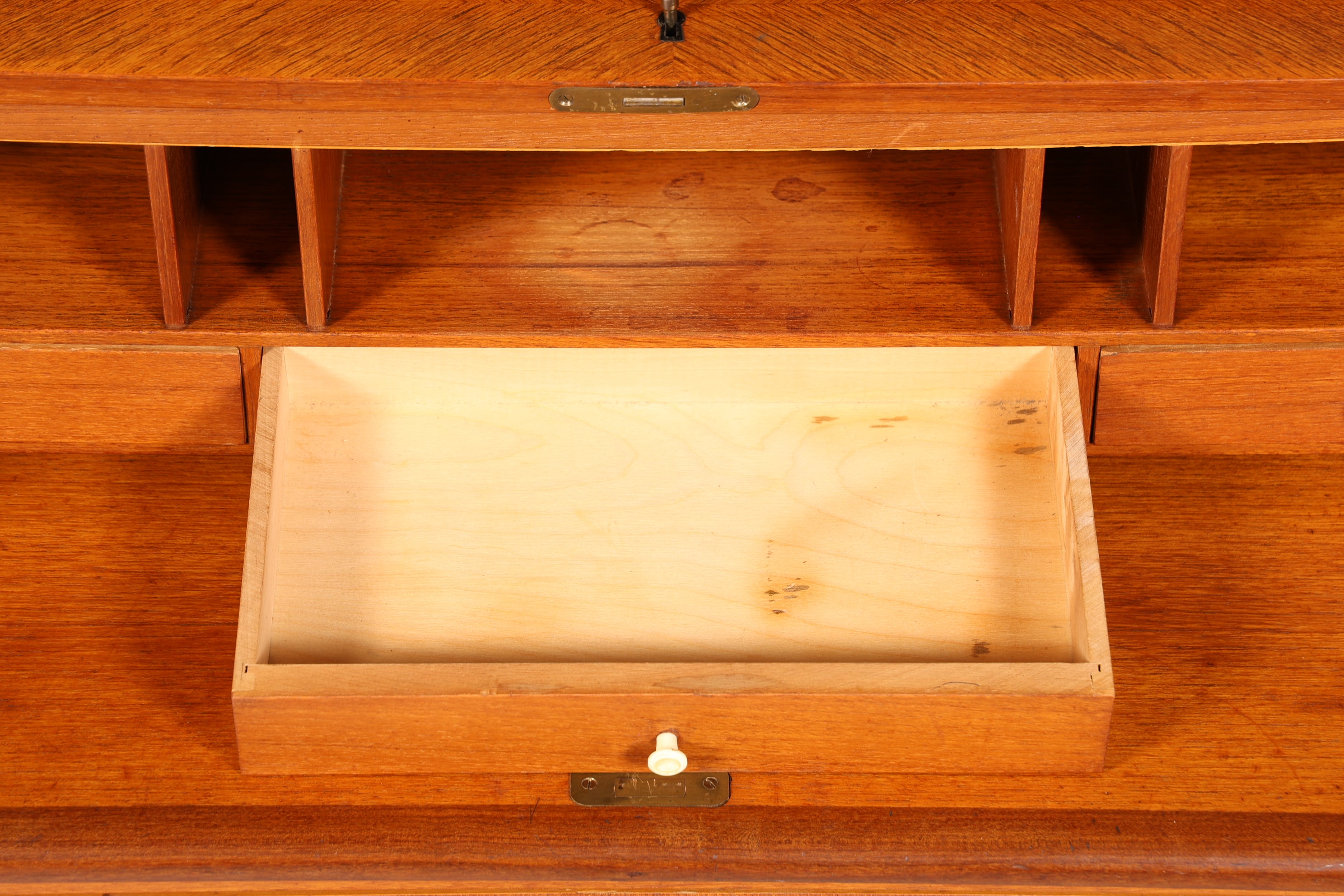 Wunderschöner Mid Century Rollladen Sekretär echt Holz Büro Schrank Vintage Schreibkommode