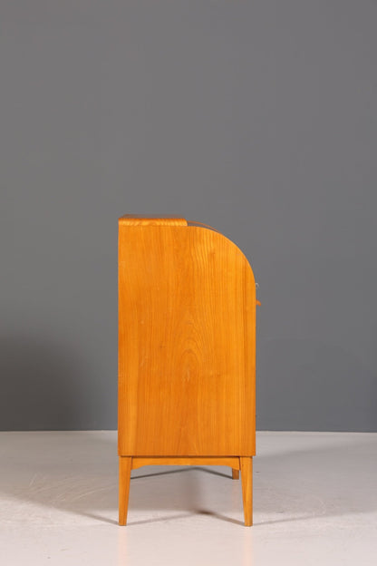 Mid Century Rollladen Sekretär echt Holz Büro Schrank Vintage Schreibkommode