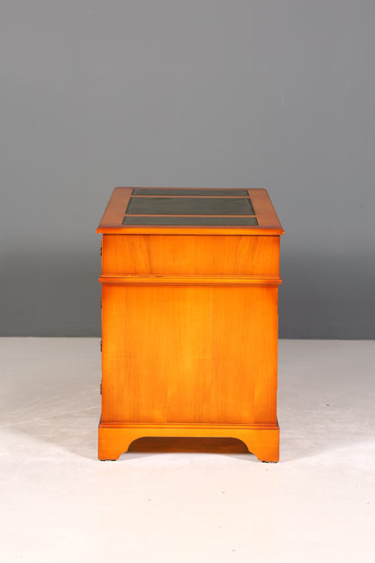 Wunderschöner Englischer Schreibtisch Englisch Eibe Desk Leder Auflage Antik Stil Bürotisch Office Desk