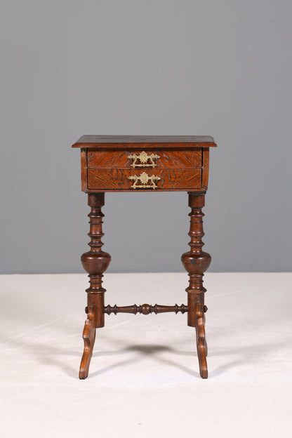 Stilvoller Gründerzeit Beistelltisch Louis Philippe Nähtisch Antik Ablagetisch um 1880