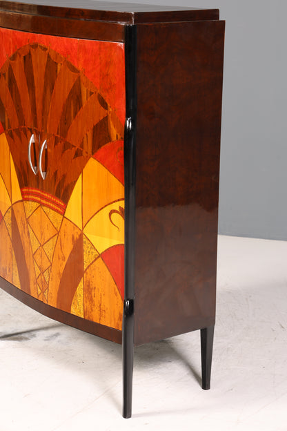 Art Deco Stil Highboard Schrank Kommode Vertiko Cabinet Sun