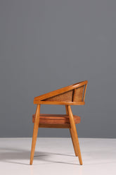 Edler Korbgeflecht Esszimmer Stuhl "Malibu Brown" Küchenstuhl Armlehnstuhl Buche Sekretär Stuhl