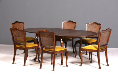 6x Wunderschöne Chippendale Stühle Barock Stil Stuhlset Polsterstuhl Set Küchenstühle Esszimmer Stühle