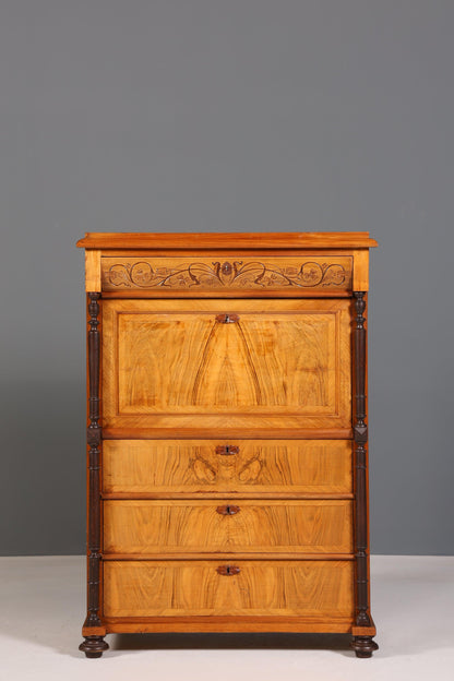 Stilvoller Gründerzeit Sekretär Vertiko Jugendstil Highboard Louis Philippe Kommode um 1880