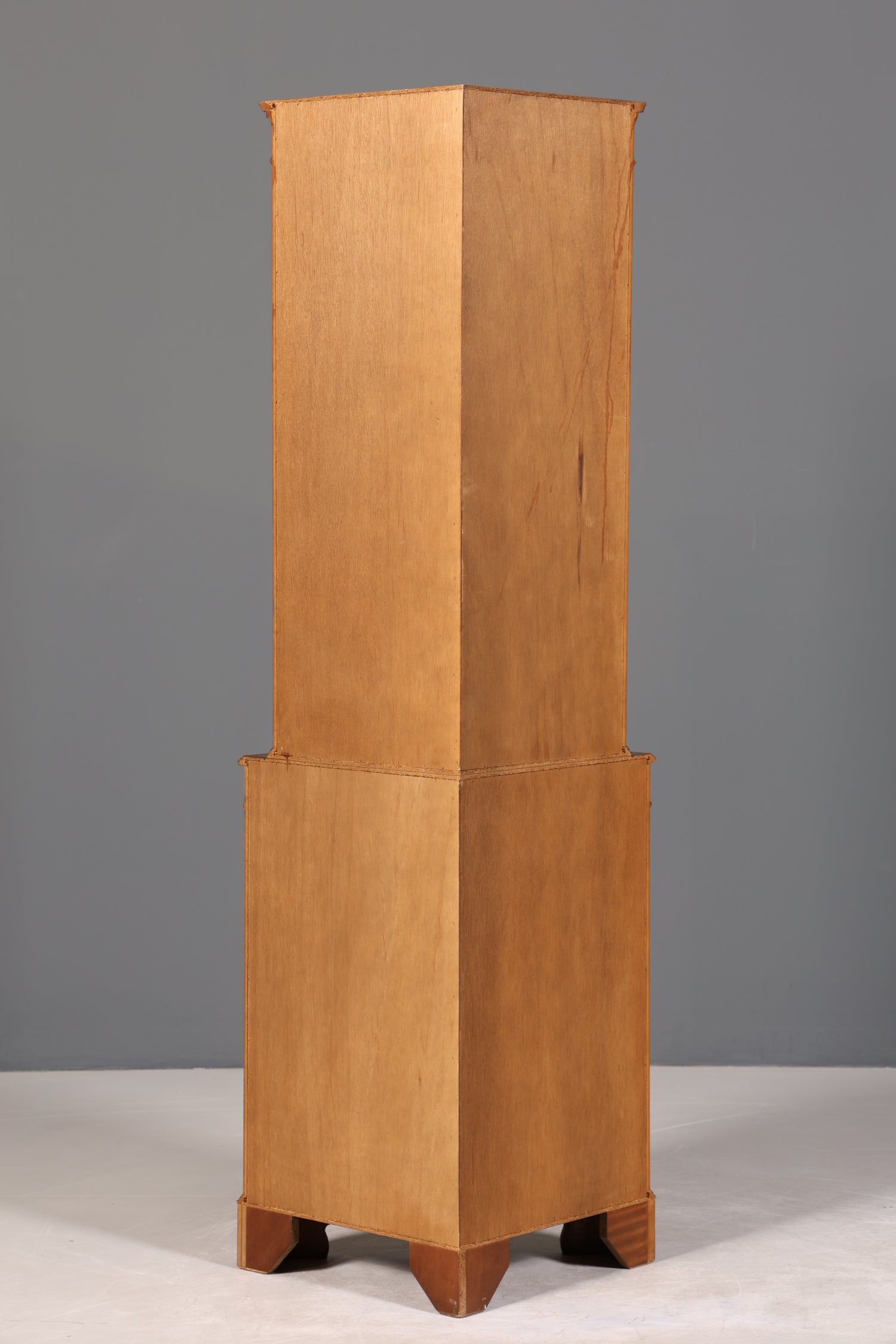 Wunderschöne Englische Eckvitrine Antik 60s echt Holz Schrank Eckschrank Glasvitrine Vitrine