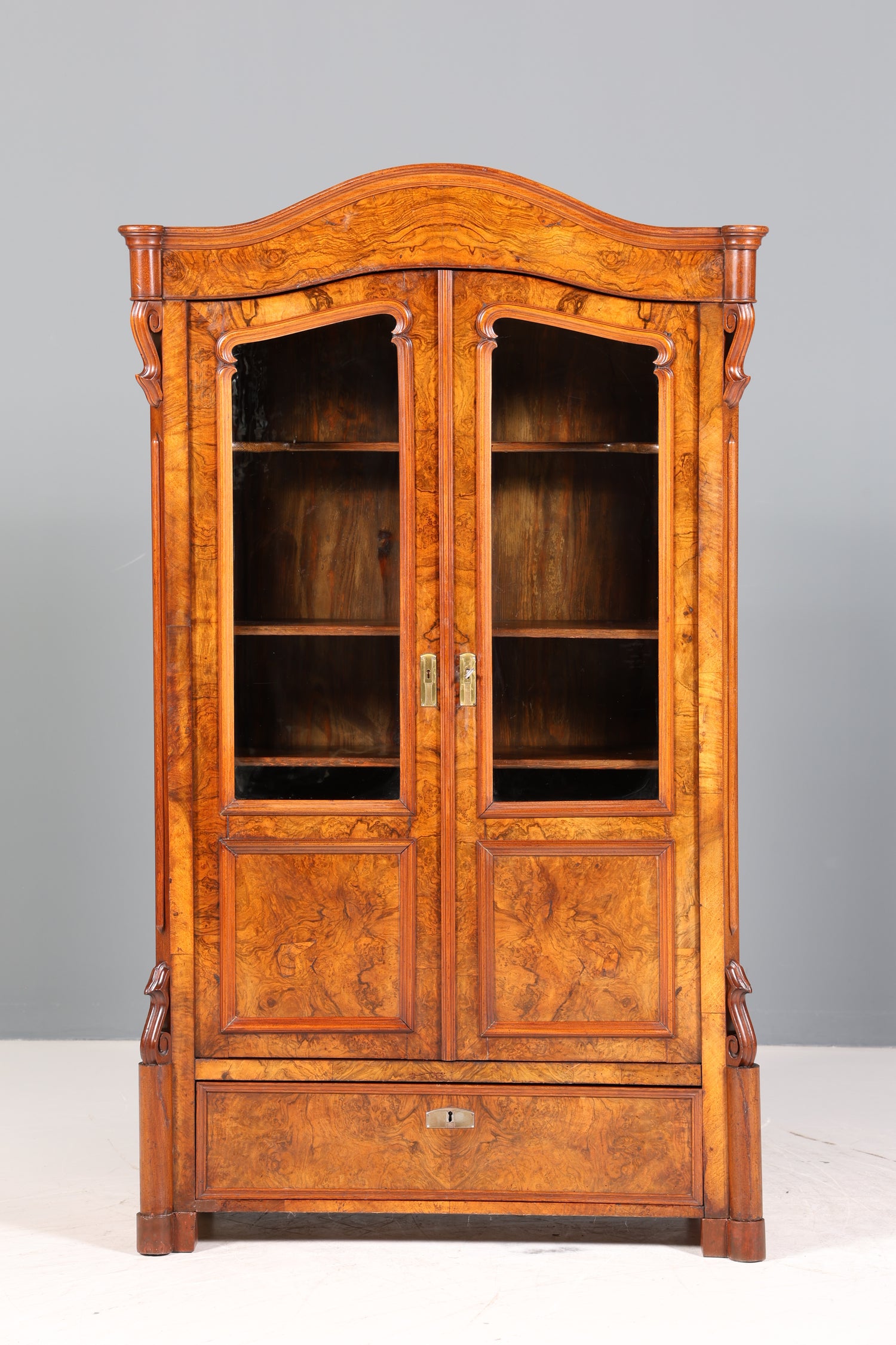 Traumhafte Louis Philippe Vitrine Antik Biedermeier Schrank echt Holz um 1880 Geschirrschrank