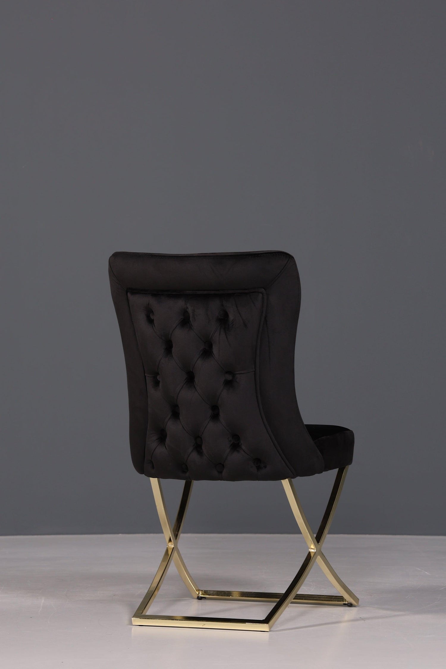 Edler Chesterfield Esszimmerstuhl &quot;Valencia&quot; in Schwarz Gold