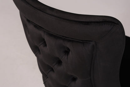 Edler Chesterfield Esszimmerstuhl &quot;Valencia&quot; in Schwarz Gold