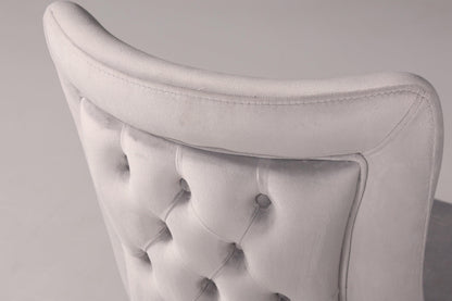 Edler Chesterfield Esszimmerstuhl &quot;Valencia&quot; in Grau