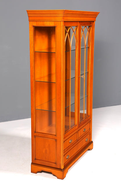 Wunderschöne Englische Vitrine Eibe Bücherschrank Buffet Antik Stil Glasvitrine