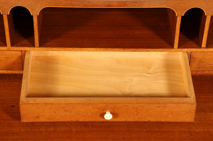 Mid Century Rollladen Sekretär von Bröderna Gustafssons Träindustri &quot;Made in Sweden&quot; Büro Schrank Schreibkommode 60s Schreibmöbel