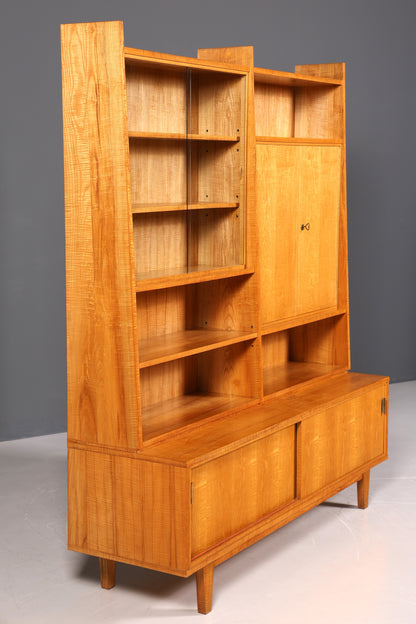 Wunderschöner XXL Mid Century Schrank Bücherregal Vintage Regal Bibliothek Vitrine Holz Bookshelf