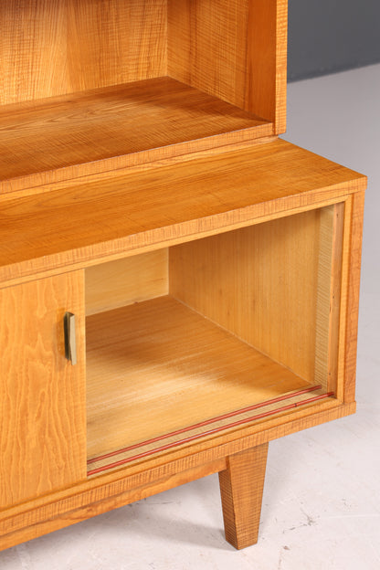 Wunderschöner XXL Mid Century Schrank Bücherregal Vintage Regal Bibliothek Vitrine Holz Bookshelf