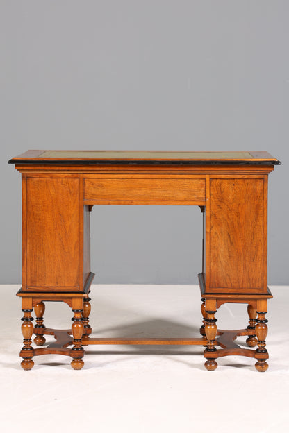 Traumhafter Gründerzeit Schreibtisch Jugendstil Eiche Bürotisch echt Leder Antik Office Desk