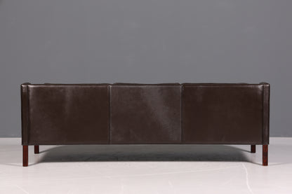 Wunderschönes Designer Børge Mogensen Sofa 3 Sitzer echt Leder Couch Modell 2213 Made in Denmark Canapé