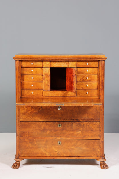 Edler Biedermeier Sekretär Vertiko Antik Kommode Louis Philippe Schreibkommode Schreibtisch