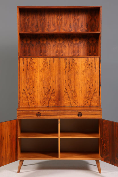 Traumhafter Mid Century Sekretär Palisander Holz Schrank Regal 60er Bücherregal
