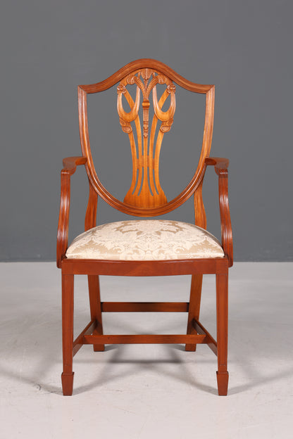 Wunderschöner Englischer Stuhl Armlehnstuhl Eibe Antik Sekretär Stuhl UK Polsterstuhl 1 von 2