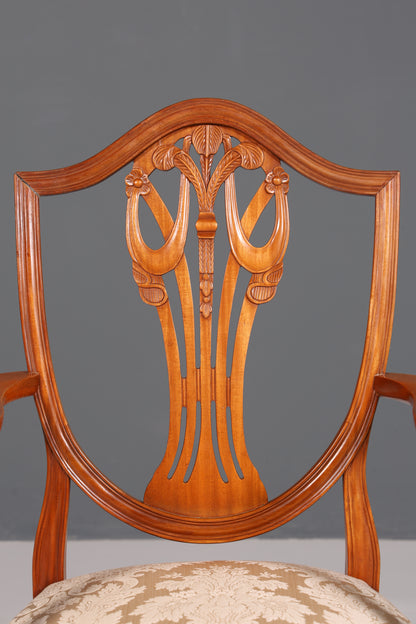 Wunderschöner Englischer Stuhl Armlehnstuhl Eibe Antik Sekretär Stuhl UK Polsterstuhl 1 von 2