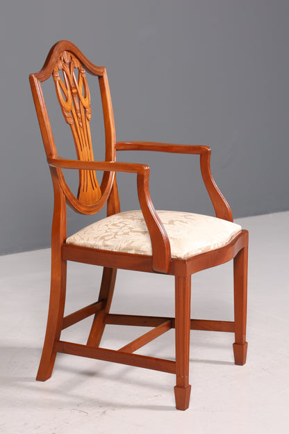 Wunderschöner Englischer Stuhl Armlehnstuhl Eibe Antik Sekretär Stuhl UK Polsterstuhl 1 von 2