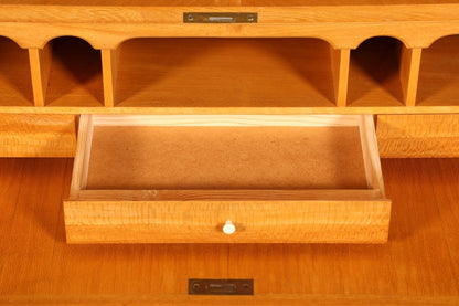 Stilvoller Mid Century Rollladen Sekretär echt Holz Büro Schrank Vintage Schreibkommode